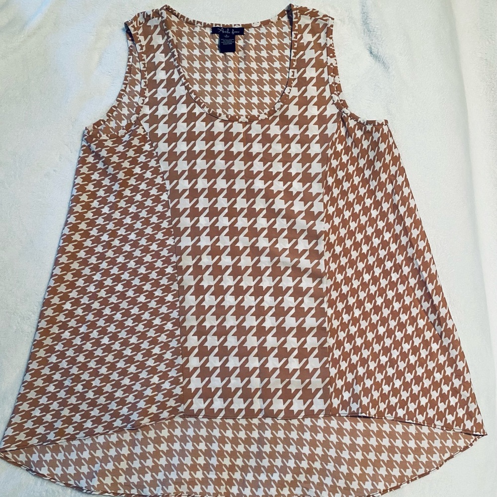 Antilia Femme Houndstooth Print Tank Top